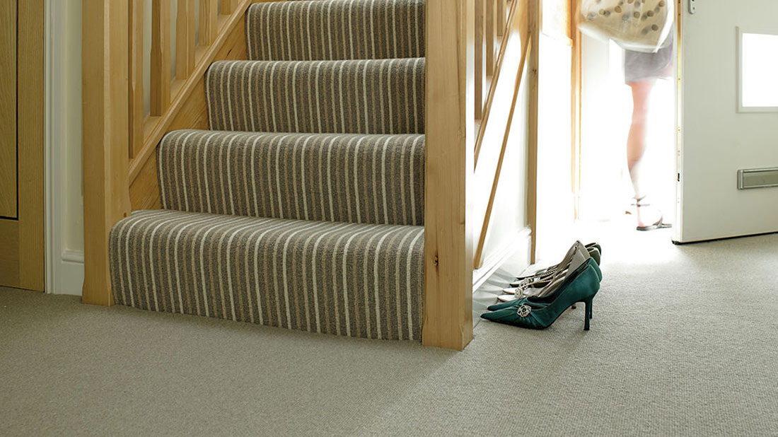 light grey carpet stairs